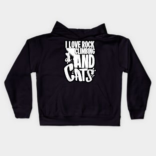 Funny Rock Climbing Gift For A Cat Lover Kids Hoodie